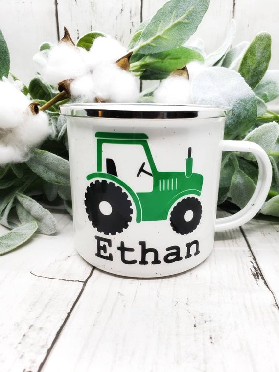Tractor Mug Personalized Tractor Mug Kids Tractor Cup Boys Etsy