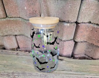 Halloween Bat Glass Beer Can Tumbler by Superior Sweet Water