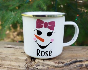 Personalized Snowman Campfire Mug, Family Christmas Gift