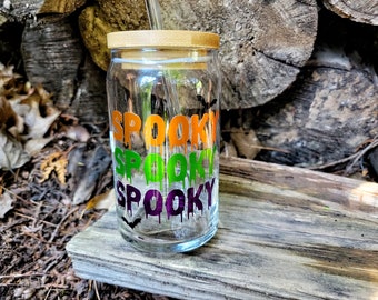 Spooky Halloween Beer Can Glass: Iced Coffee Tumbler