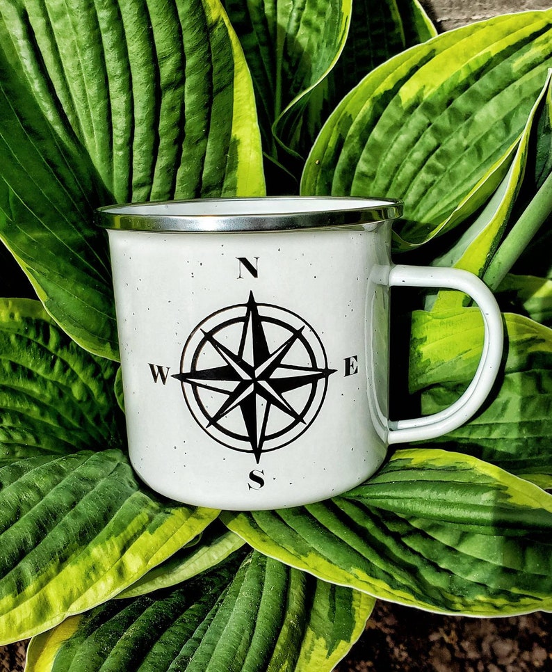 Compass Coffee Mug Campfire Coffee Mug Camping Coffee Cup Etsy