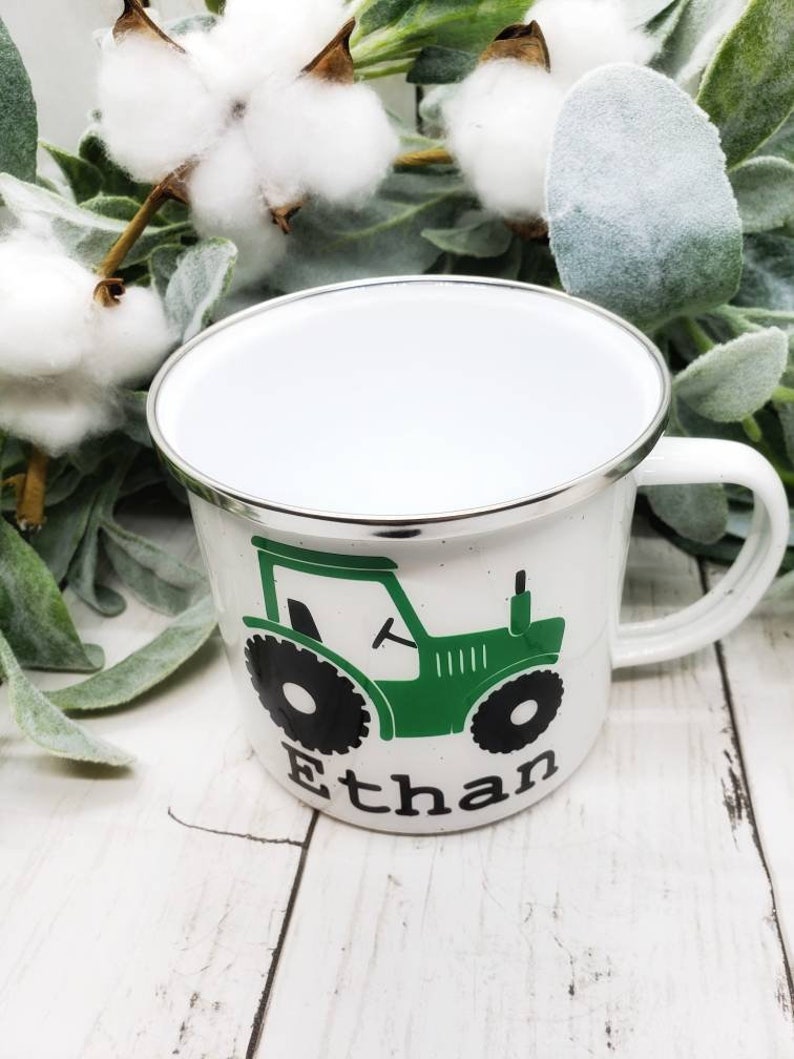 Tractor Mug Personalized Tractor Mug Kids Tractor Cup Boys Etsy