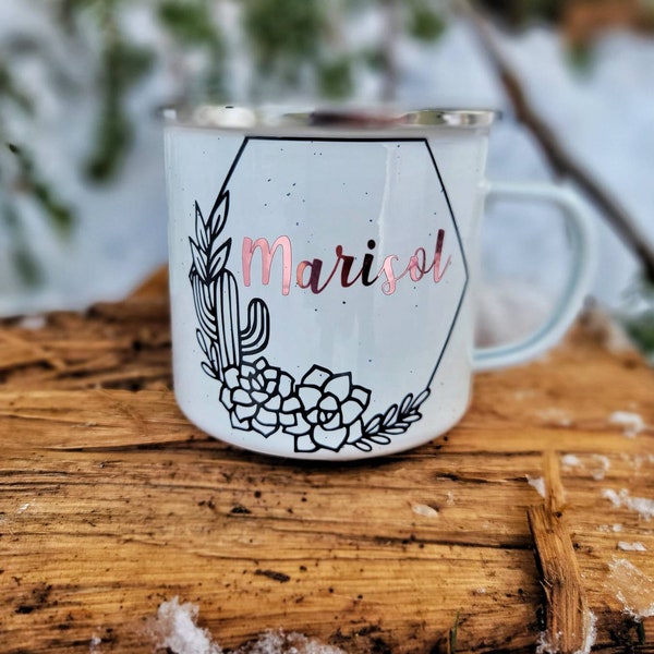 Succulent Mug, Personalized Cactus Coffee Mug, Desert Wedding Favor, Plant Lady Mug, Southwestern Mug, Boho Coffee Mug, Mother's Day Gift