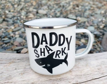 Daddy Shark Campfire Mug, Daddy Shark Coffee Cup, Shark Mug, Dad Coffee Mug,   Christmas Gift for Dad, Father's Day Gift