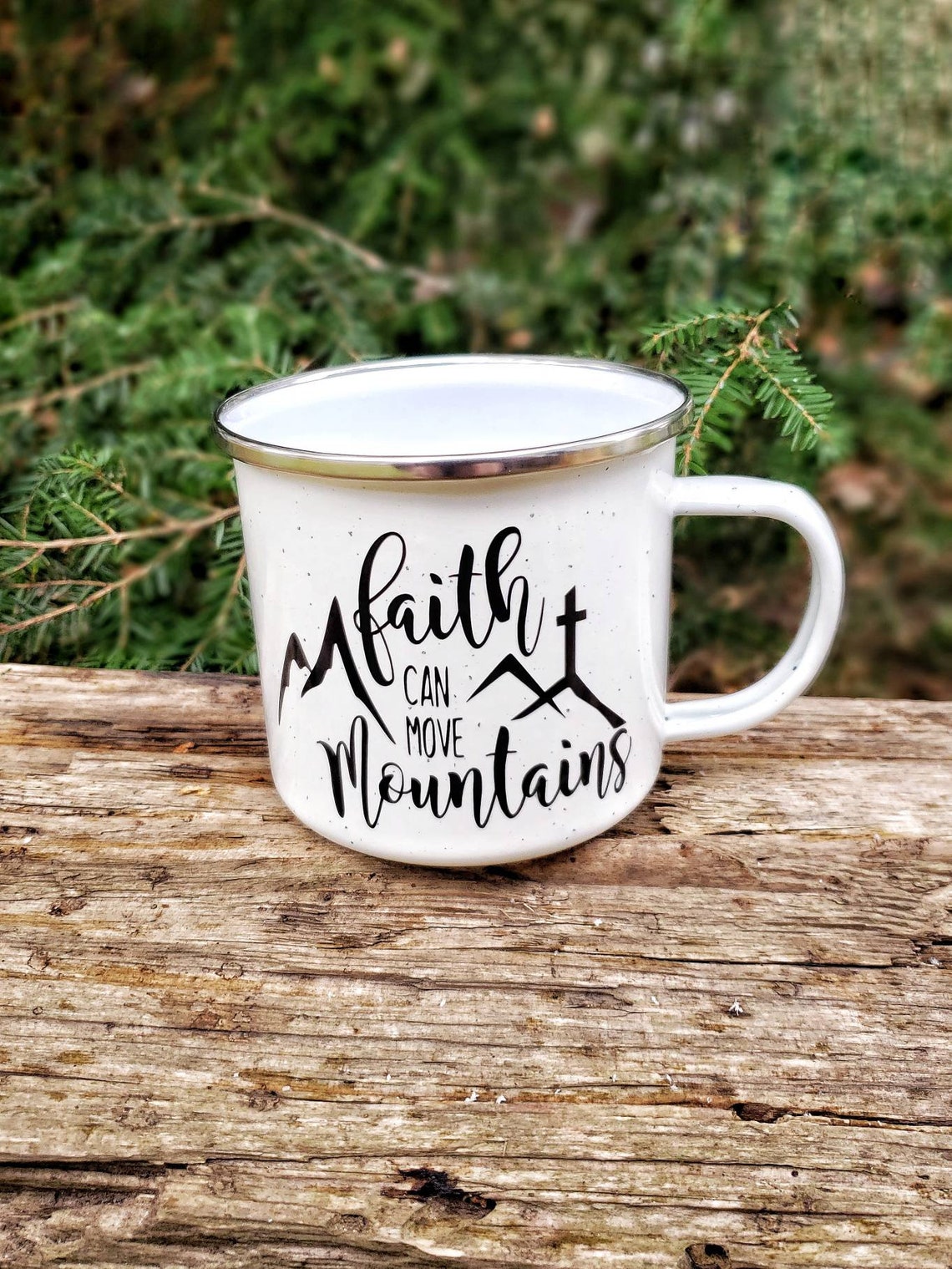 Faith Can Move Mountains Coffee Mug Religious Campfire Mug Etsy