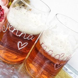 Custom Beer Can Glass, Personalized Beer Can Glass, Bridesmaid Can Glass, Bridesmaid Gift, Bachelorette Party Favor, Birthday Gift for Her