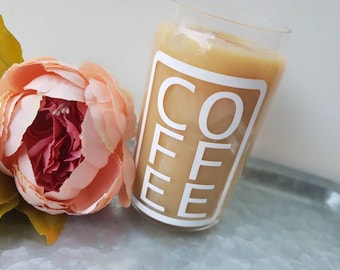Iced Coffee Beer Can Glass Cup With Lid and Straw