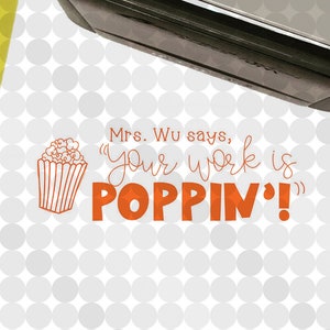 Your Work is Poppin&#39;! Personalized Self-inking Teacher Stamp