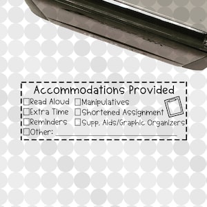 Accommodations Provided Checklist Self-inking Teacher Stamp