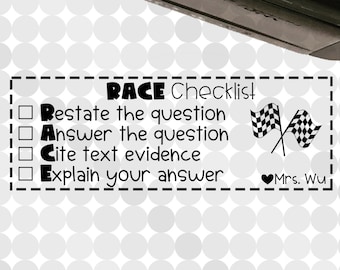 Personalized RACE or RACES Checklist Self-inking Teacher Stamp