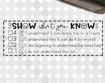 Show What You Know Checklist Self-inking Teacher Stamp