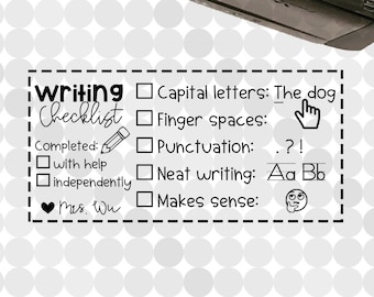Large PRIMARY Personalized Writing Checklist Self-inking Teacher Stamp