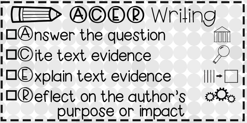 Large ACE / ACER / ACES Writing Checklist Self-inking Teacher Stamp - Etsy
