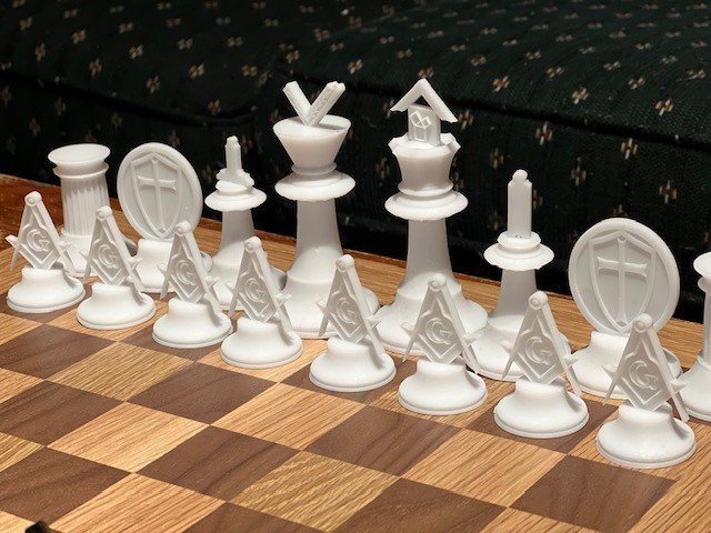 Masonic Chess Set 3D Printed 