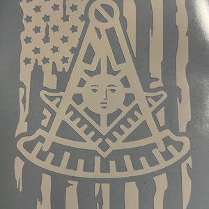 Mason Past Master US Flag Decal