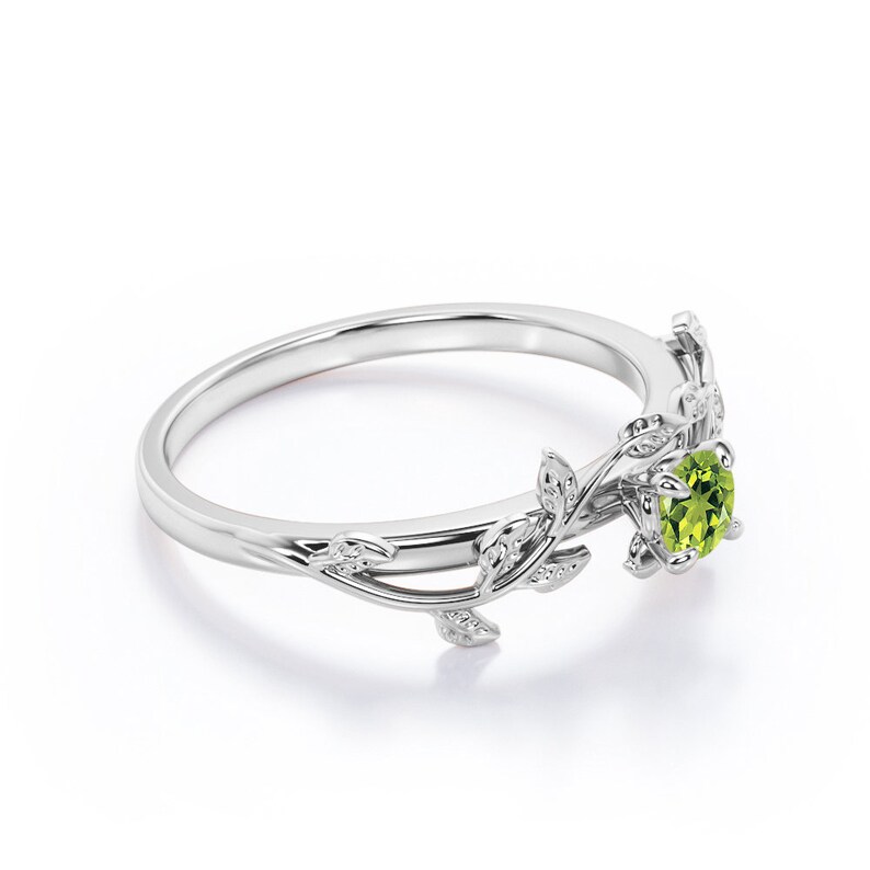 Natural Peridot Promise Ring for Her Dainty Peridot Ring Etsy
