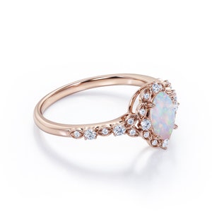 Vintage Opal Engagement Ring in Rose Gold Women's Opal - Etsy