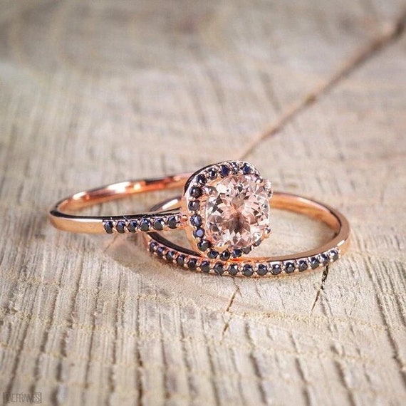 2 carat morganite rose outlet gold ring