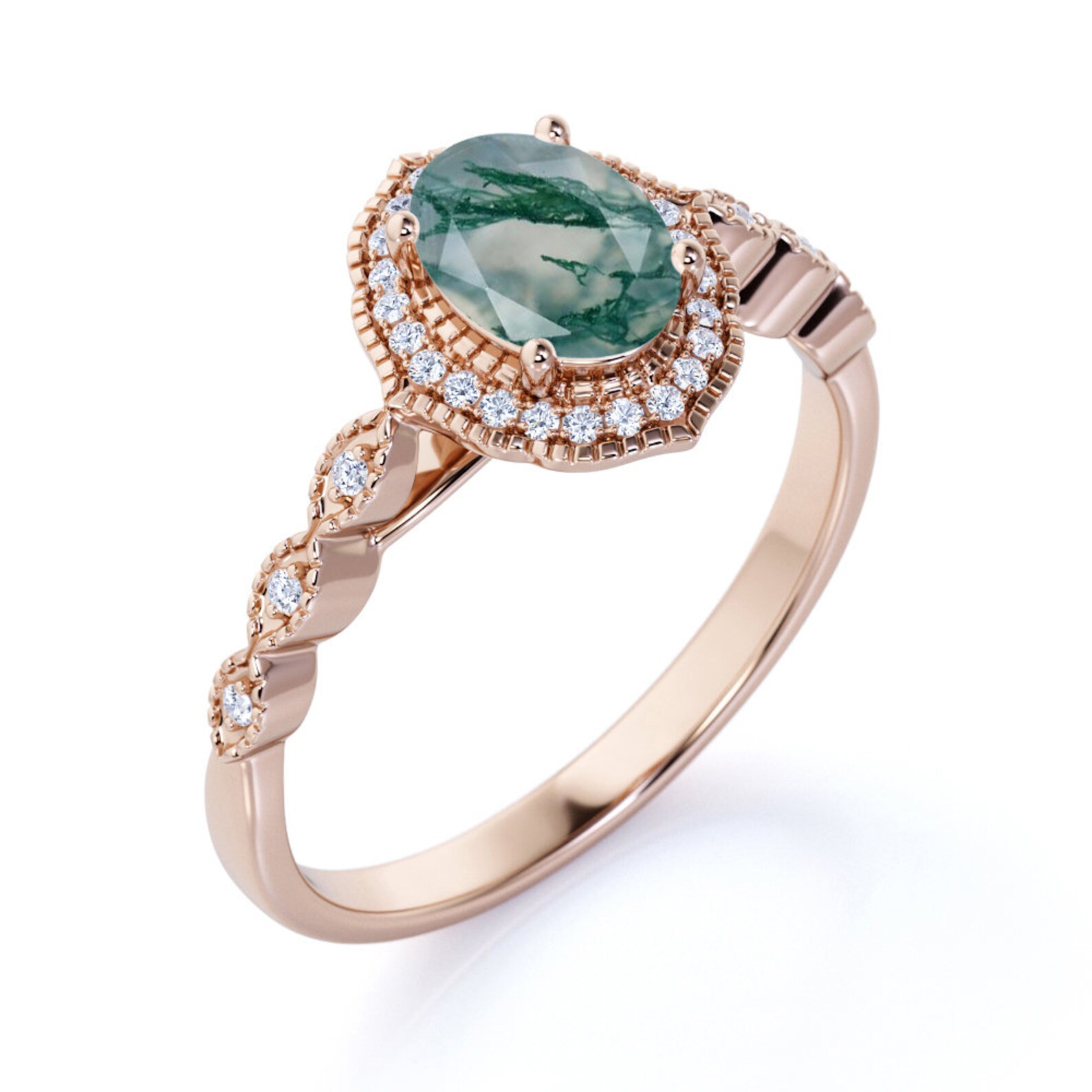 Victorian Moss Agate Engagement Ring For Her Antique Green Etsy Victorian Moss Agate Engagement Ring For Her Antique Green Etsy