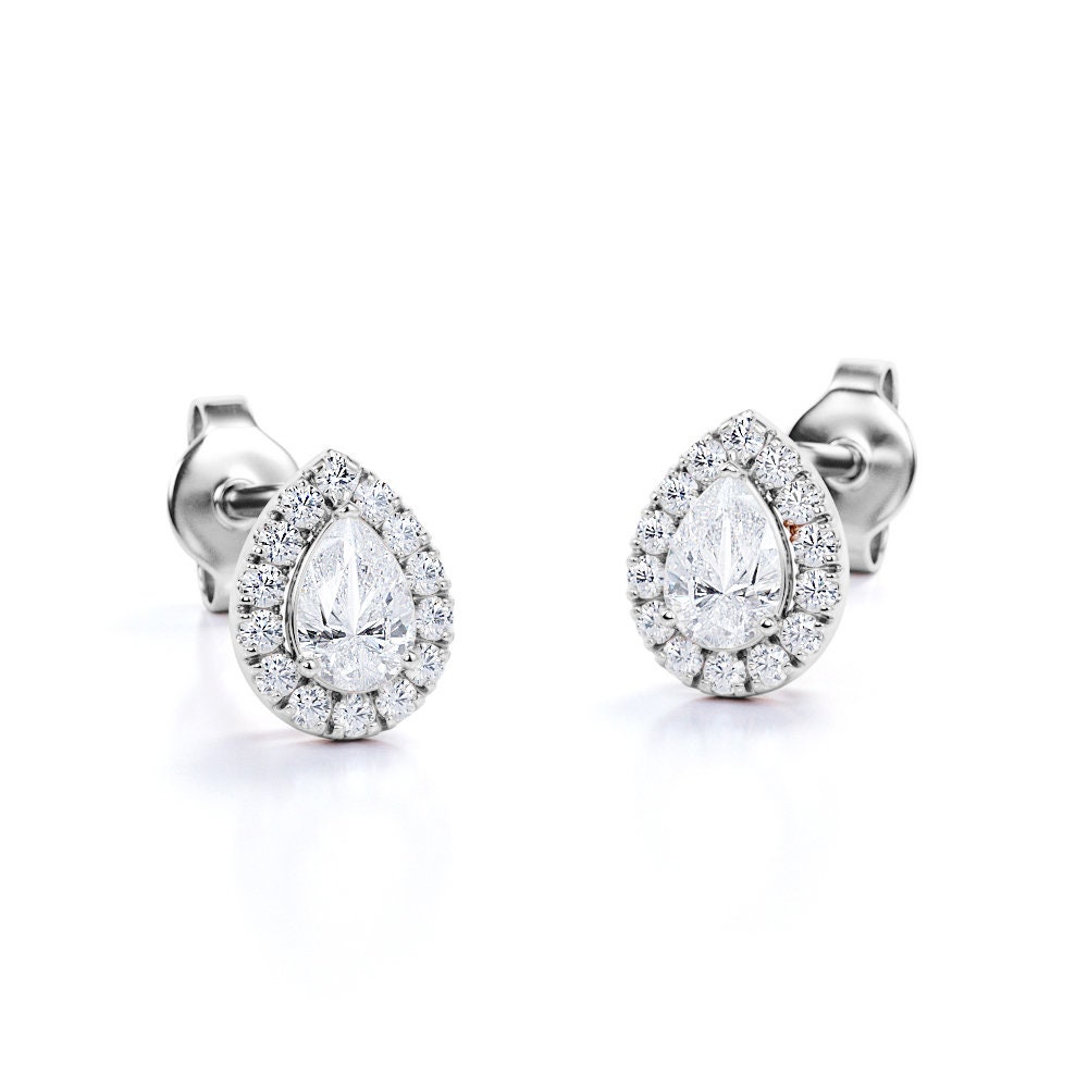 Moissanite Teardrop Stud Earrings main image 0