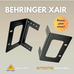 Recessible 19" Rack Ears (Pair) for BEHRINGER XR16 / XR18 / SD16 / and Midas MR16 / MR18