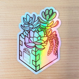 Succulent Planter - Holographic Sticker