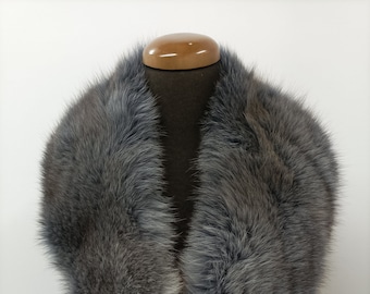 Cuello de piel, cuello de piel de zorro, cuello de piel auténtica, accesorios de invierno para abrigos