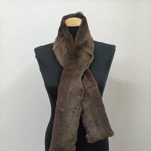 Fur scarves,Fur rabbit scarf brown color, fur scarf men&#39;s women&#39;s unisex, winter warm accessories.