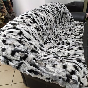 Luxury Real  Rex rabbit throw blanket.