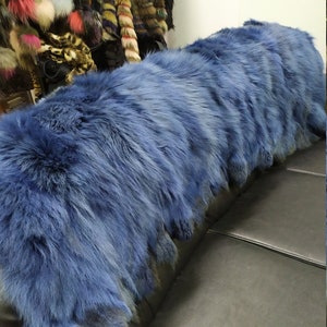 Echte Koyote Pelzdecke werfen cyan Farbe, Hauswärmer