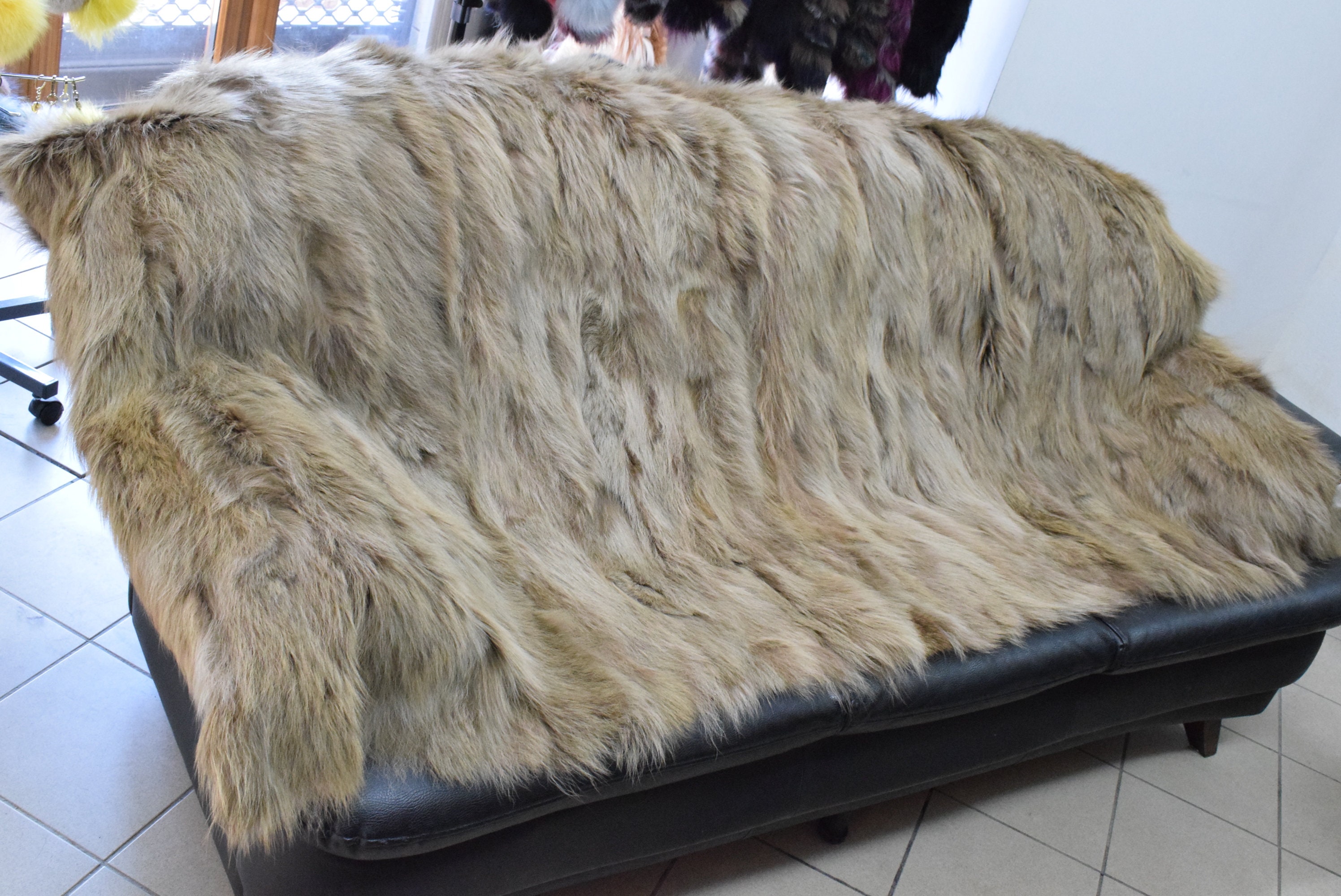 Coyote fur blanket sale