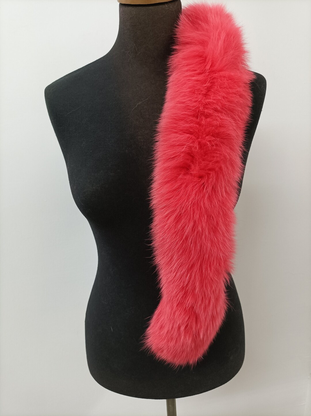Fur Hood Trim, Real Fox Hood Trim, Fur Collar, Red Color, Fox Fur Hood ...