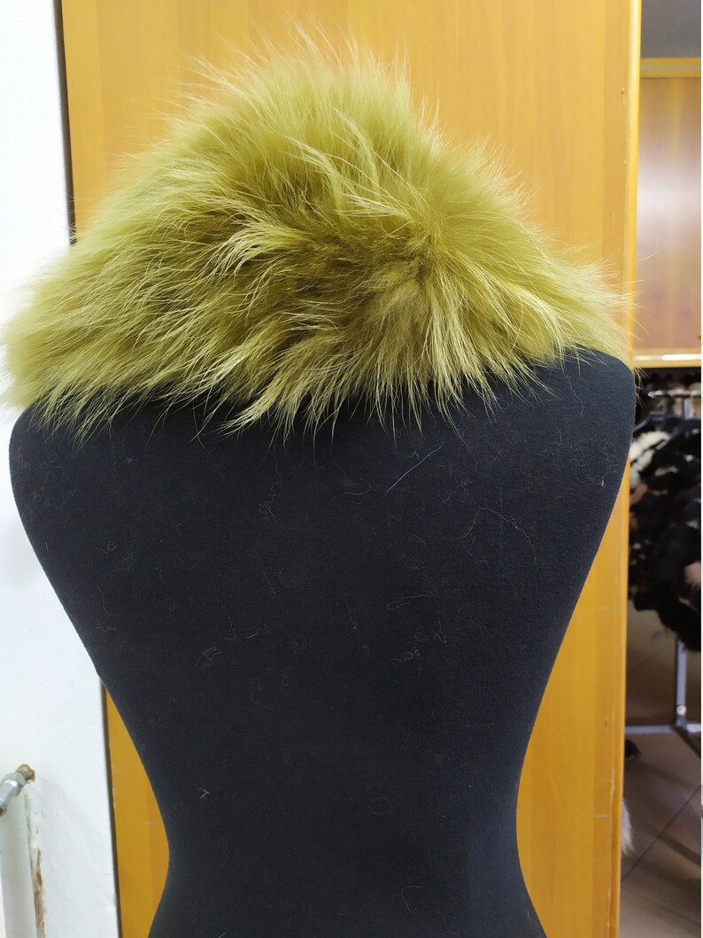 coat winter accessories Finn Raccoon high quality fur collar Light Green color