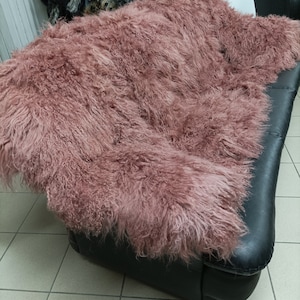 Fur blanket,real mongolian Lamb fur blanket throw , Home warmer