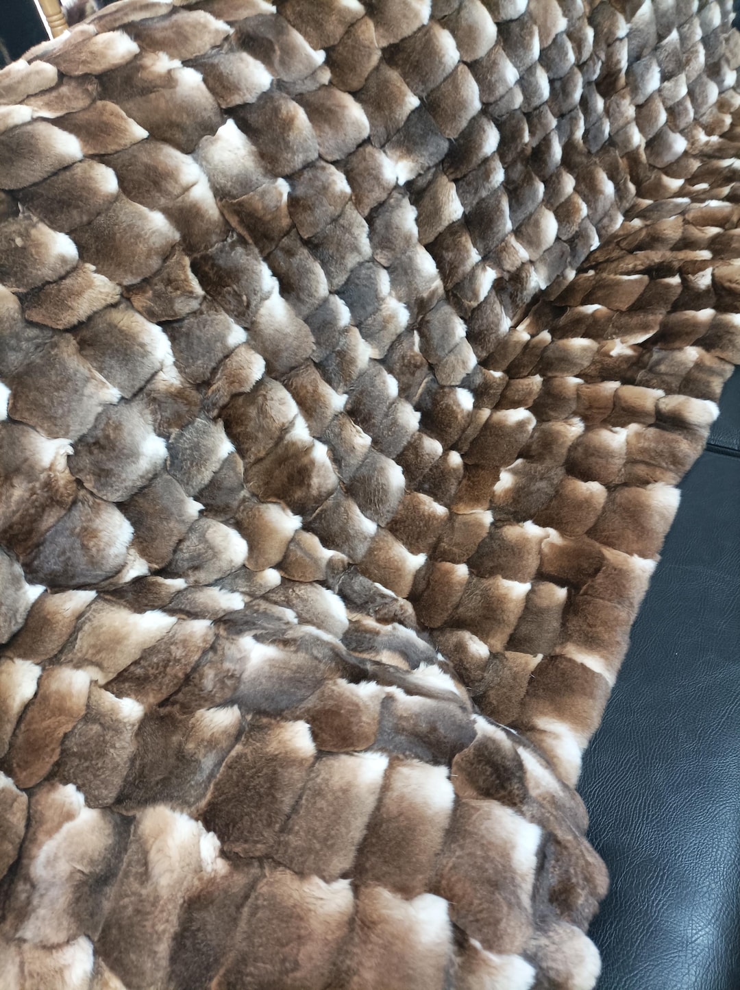 Real Orilak-rex Rabbit Fur Blanket: Natural Color Throw - Etsy