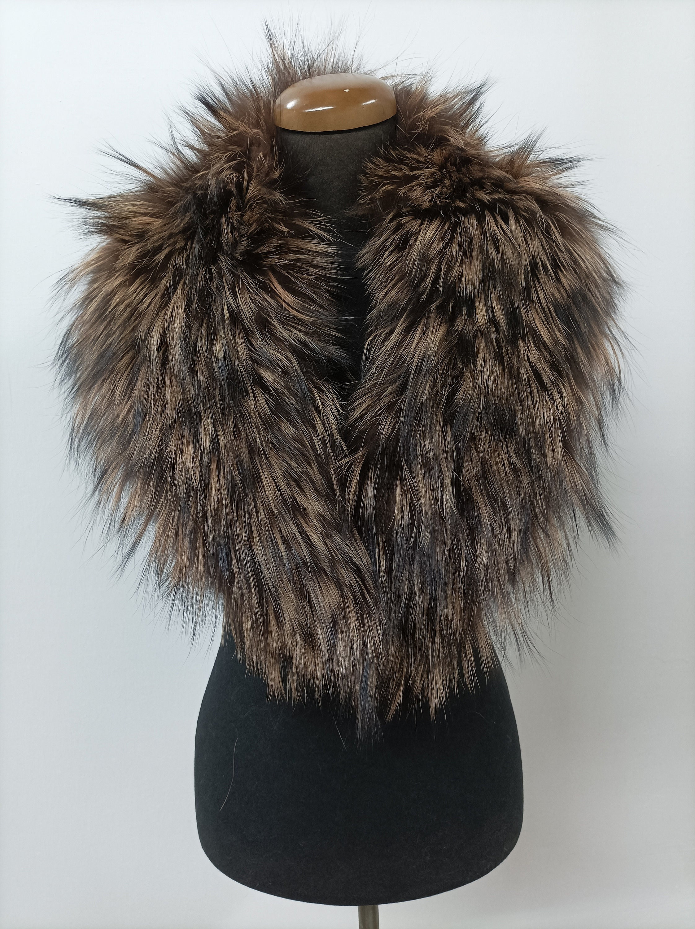 Fur Collar, Fox Fur Collar, Real Fur Collar, Brown and Gold Collor