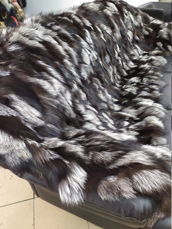 Silver fox faux fur throw clearance