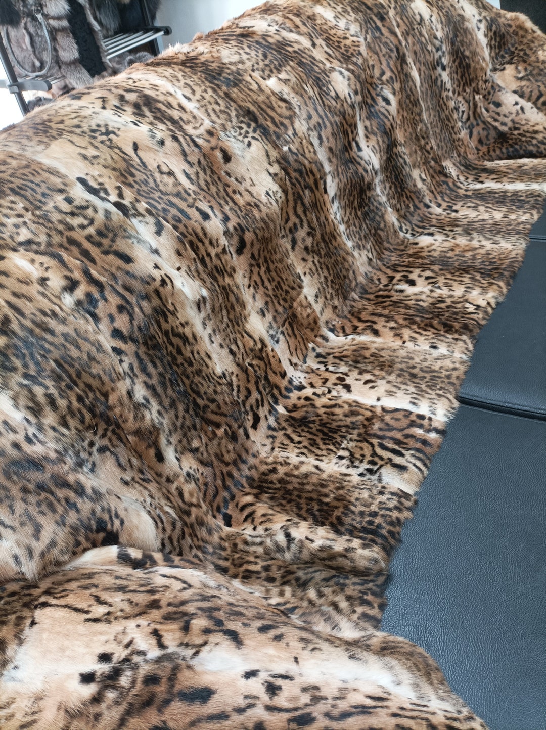 Real Rabbit Fur Blanket Throw Leopar, Home Warmer Etsy