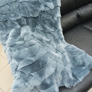 Fur blanket,real rex rabbit fur blanket throw , Home warmer