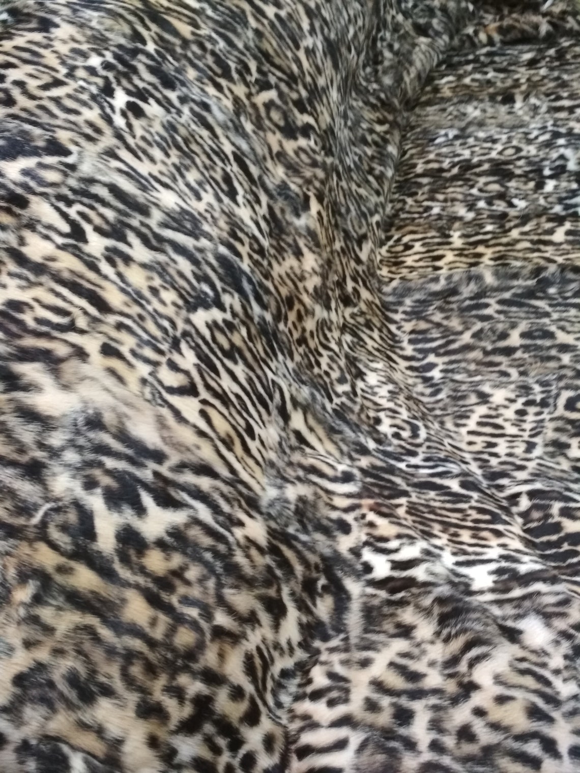 Real Rabbit Fur Blanket Throw Leopar Home Warmer Etsy