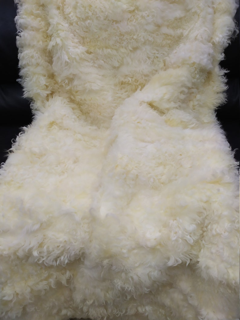 Real Mongolian Lamb Fur Blanket Throw White & Ecru Color Etsy
