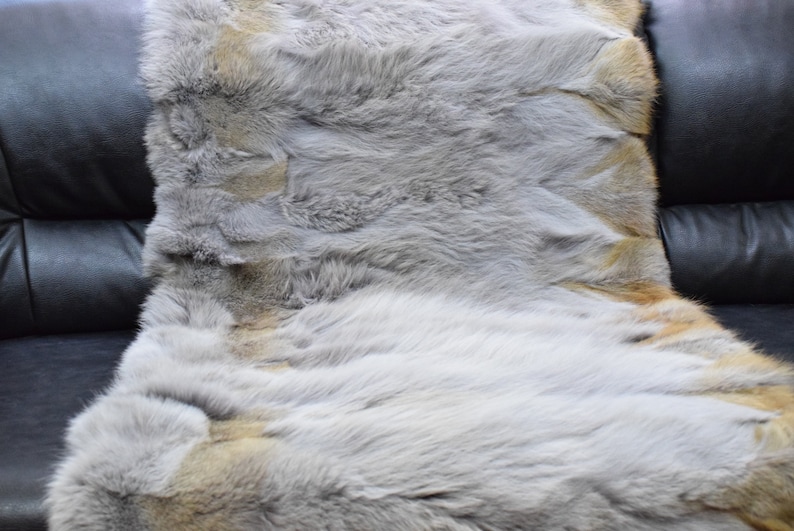 Real Coyote Fur Blanket Throw Light Gray Color Home Warmer Etsy