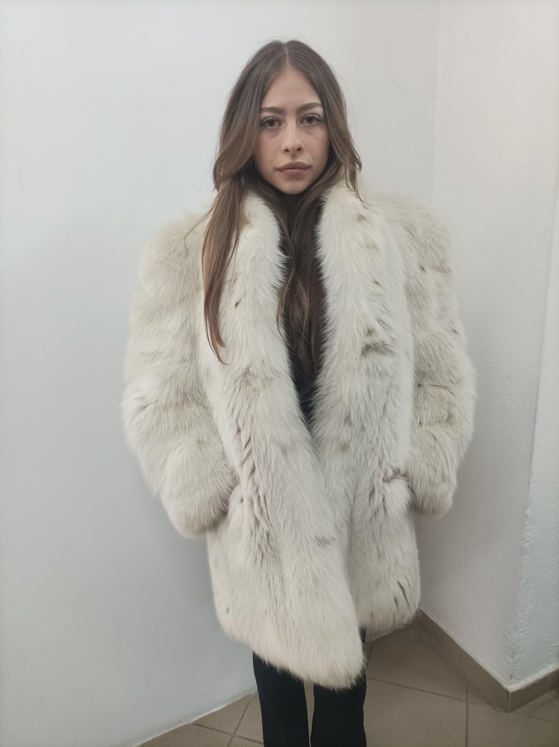 Natural Fox Fur Coat - Womens Winter Outerwear - Size 2XL - Etsy