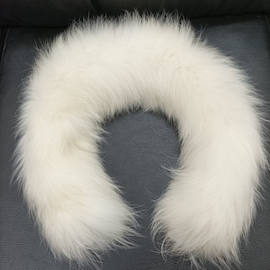 Fur hood trim, real finn raccoon hood trim, ecru color, fur collar,  fur hood trim, fur scarf.