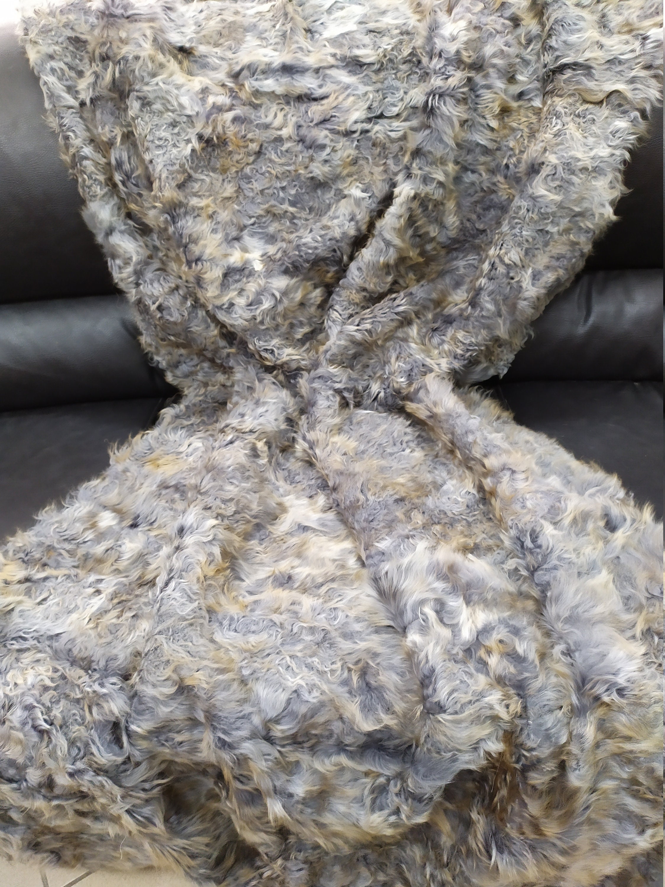 Real Lamb Fur Curls Blanket Throw gray Beige Color Home Warmer Etsy Singapore