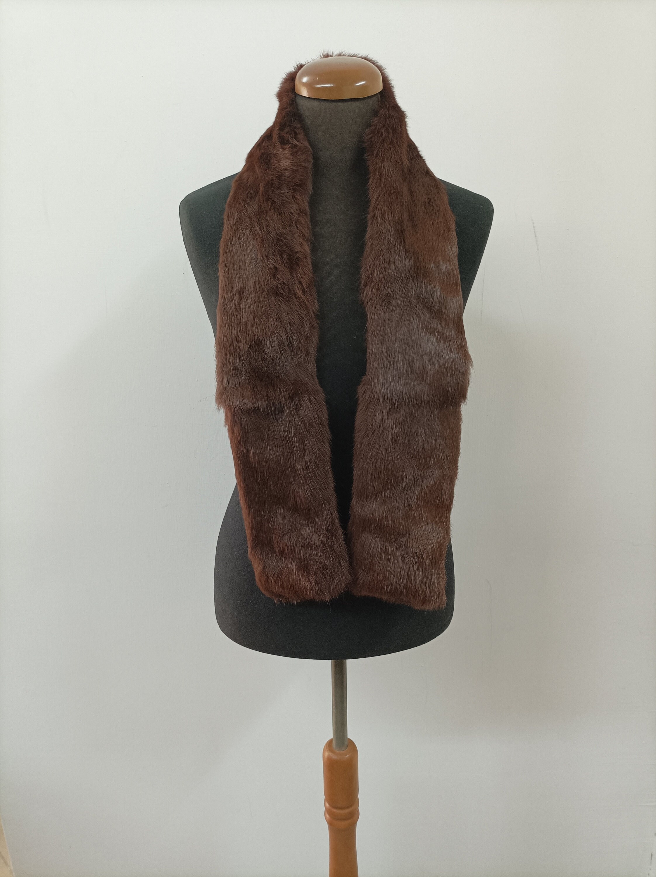 Brown Rabbit Fur Scarf: Unisex Winter Accessory - Etsy