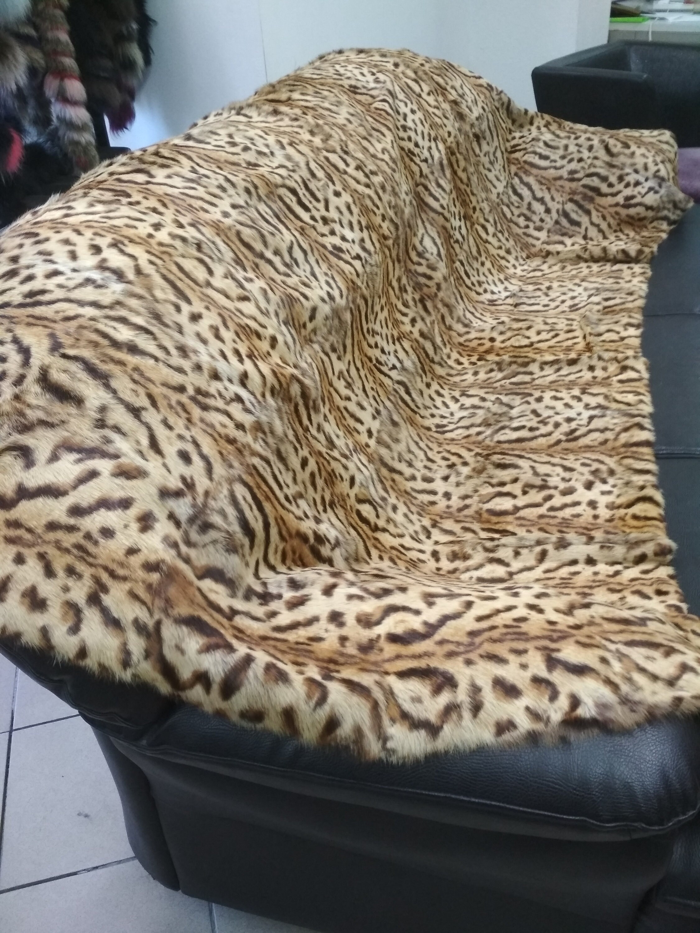 Real Rabbit Fur Blanket Throw Leopar Home Warmer Etsy