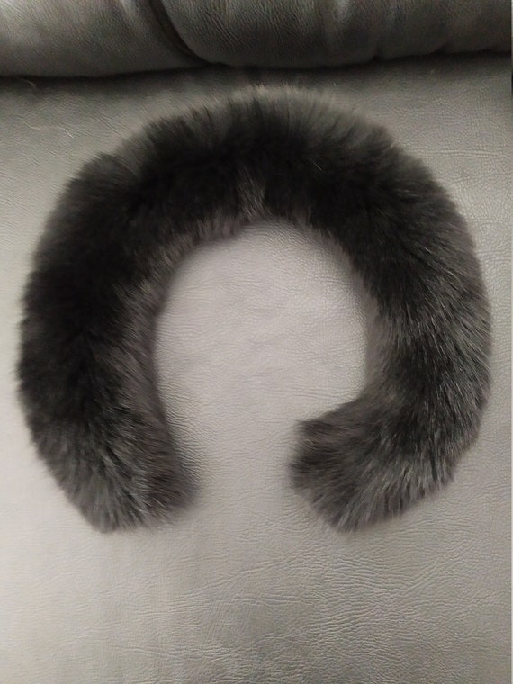 Real Fox Hood Trim Fur Collar Black Fox Fur Hood Trim Fur - Etsy UK