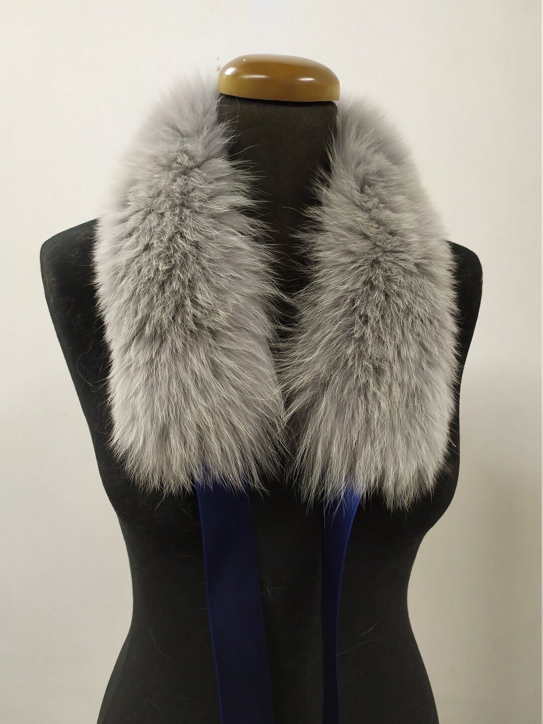 Col en fourrure de renard gris accessoire pour manteau d'hiver Etsy — free download