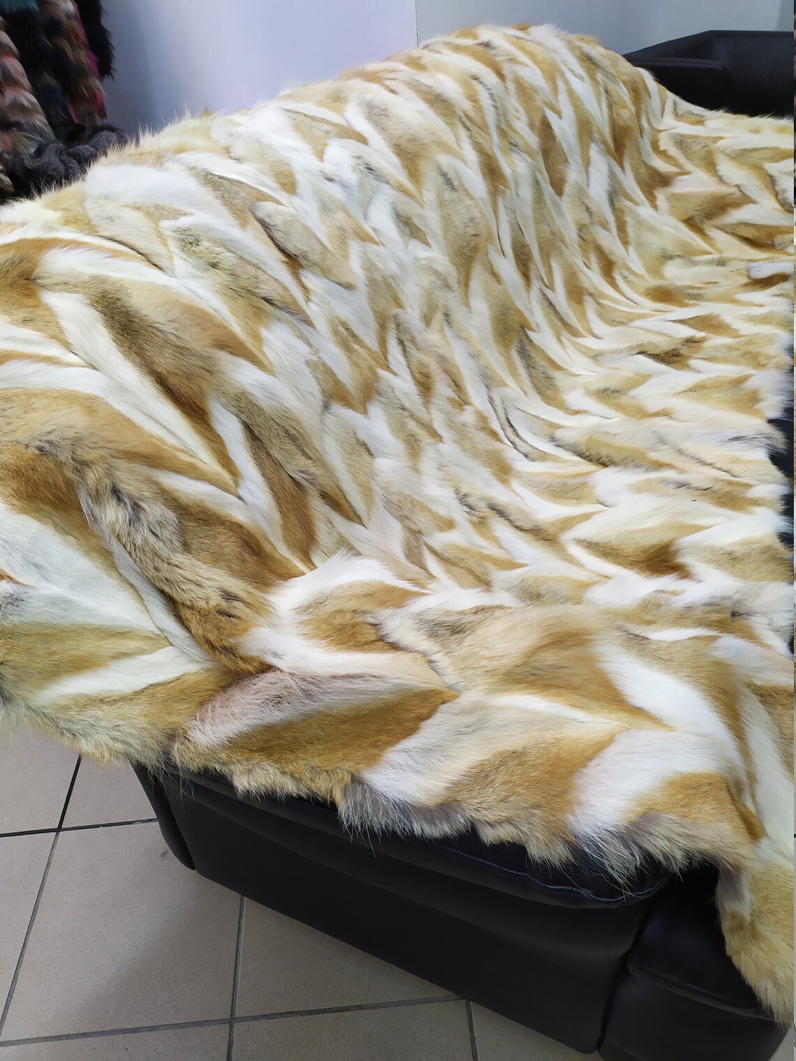 Real Coyote Fur Blanket Throw Natural Color Home Warmer Etsy